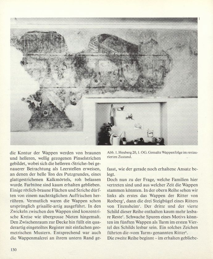 1987 entdeckte Wandmalereien aus dem Mittelalter am Heuberg 20. Höfische Dekoration in bürgerlichem Auftrag – Seite 2