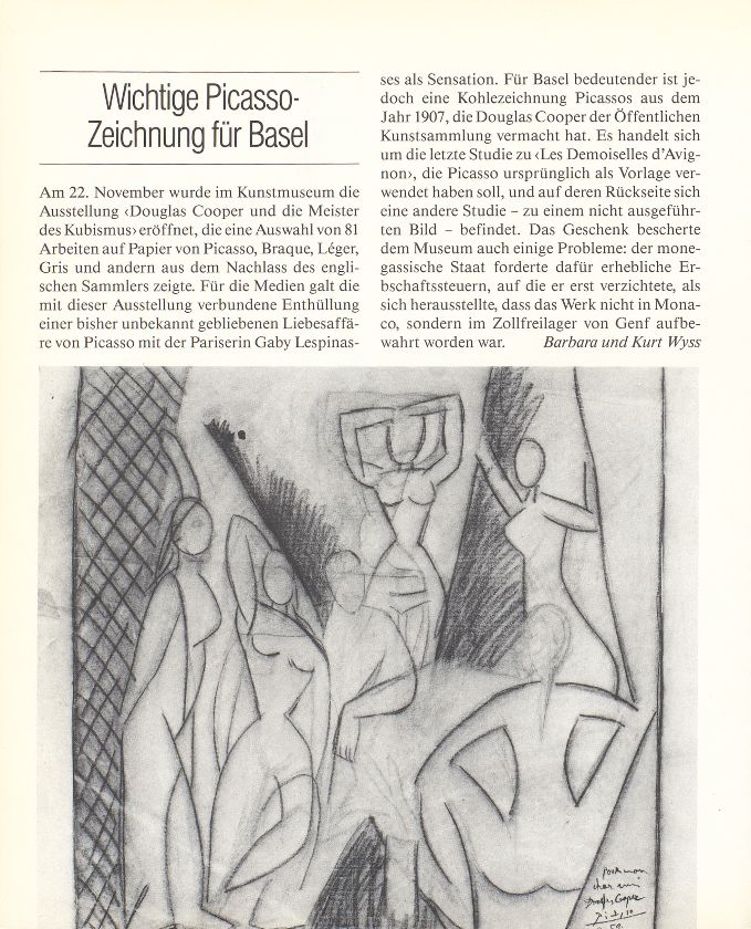 Wichtige Picasso-Zeichnung für Basel – Seite 1