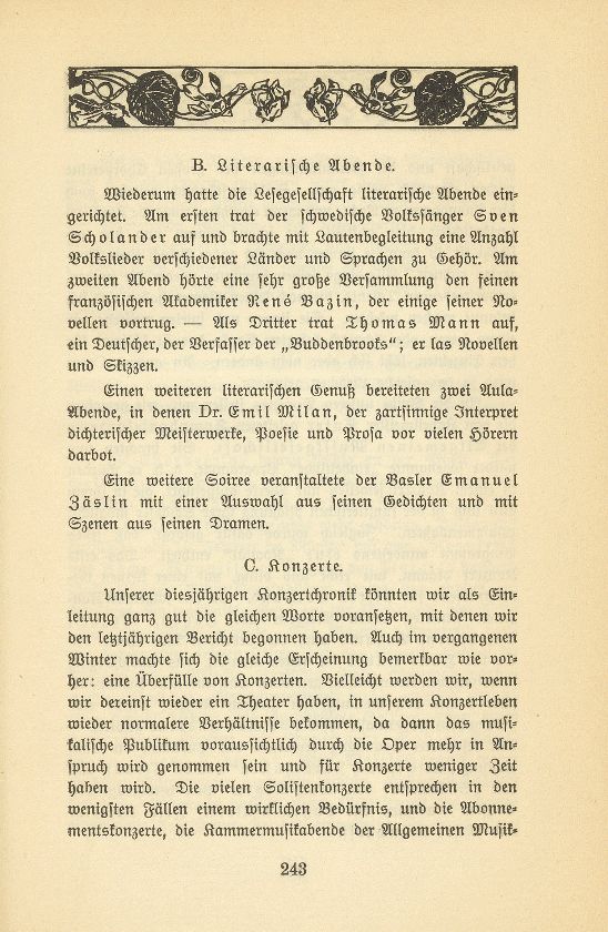 Das künstlerische Leben in Basel vom 1. November 1905 bis 31. Oktober 1906 – Seite 1