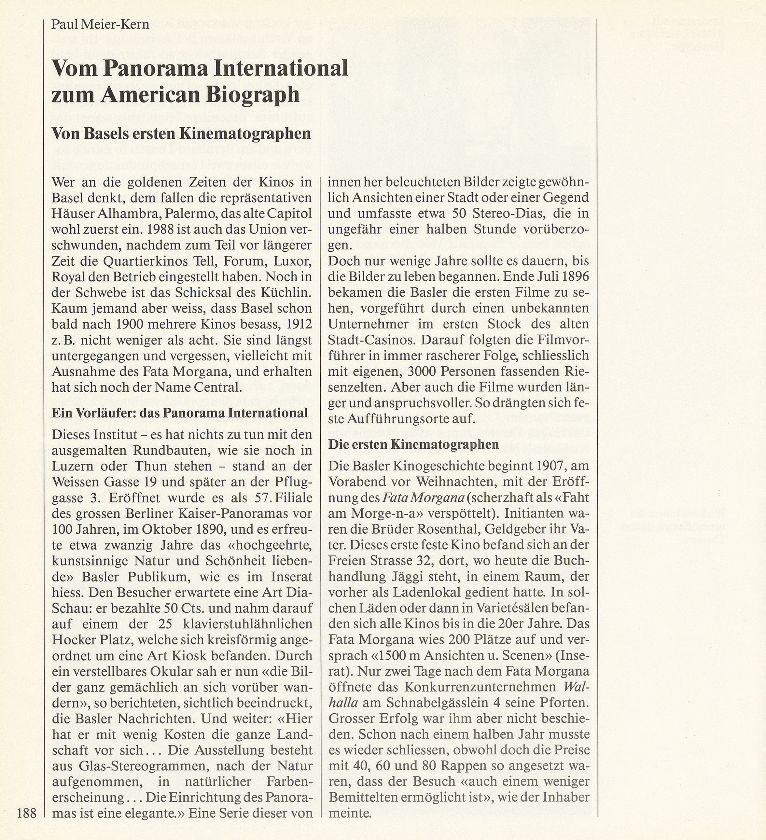 Vom Panorama International zum American Biograph – Seite 1