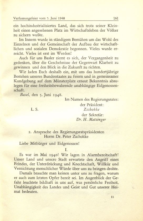 Zur Zeitgeschichte: Offizielle Verfassungsfeier in Basel am 5. Juni 1948 – Seite 2