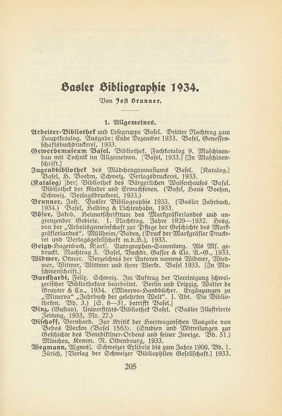 Basler Bibliographie 1934 – Seite 1