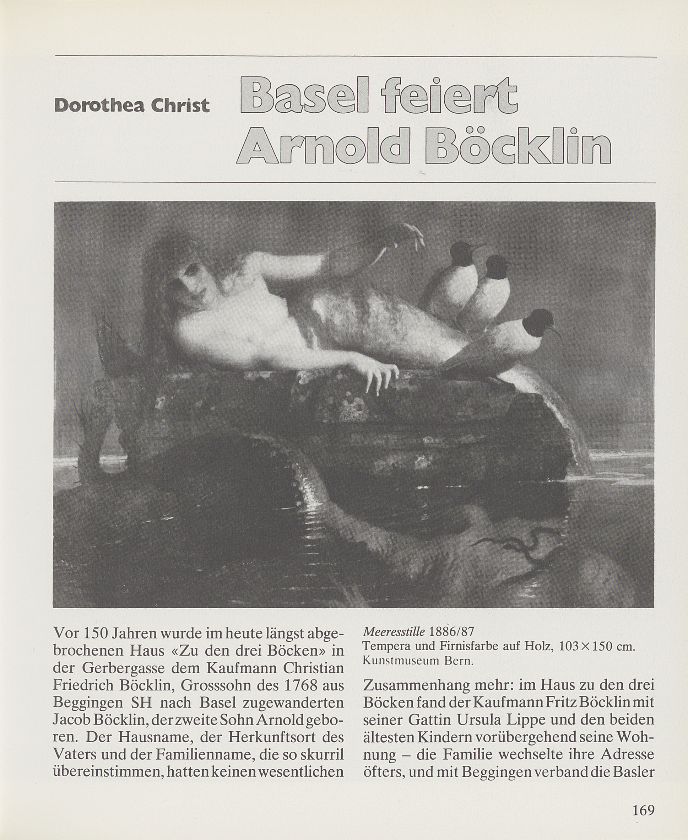 Basel feiert Arnold Böcklin – Seite 1