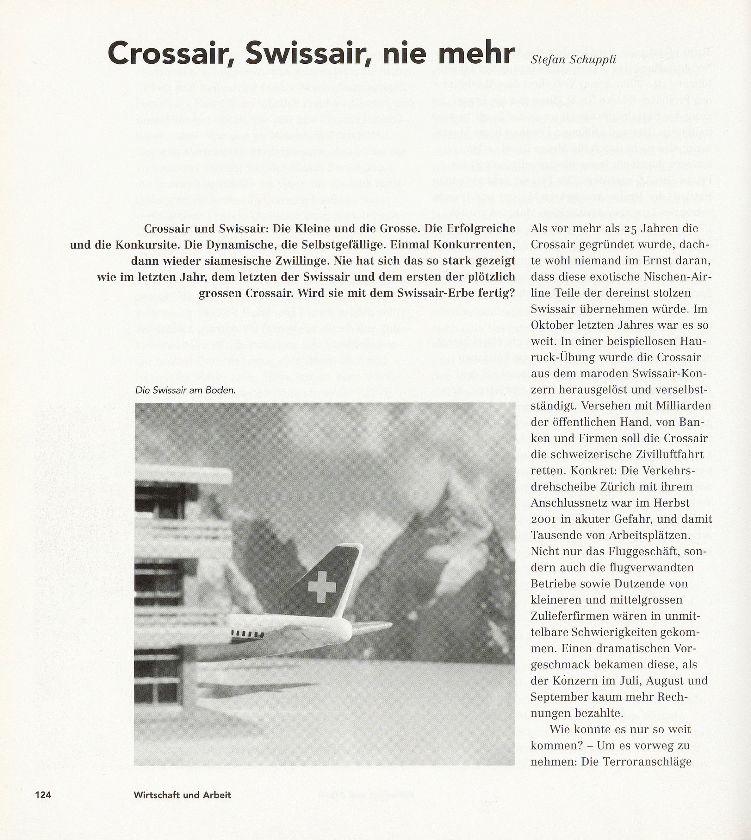Crossair, Swissair, nie mehr – Seite 1
