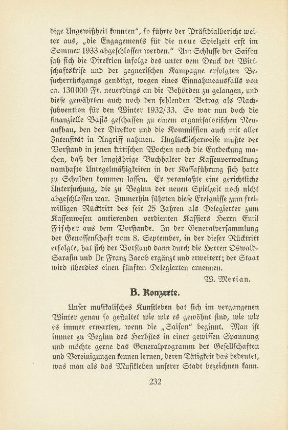 Das künstlerische Leben in Basel vom 1. Oktober 1932 bis 30. September 1933 – Seite 1