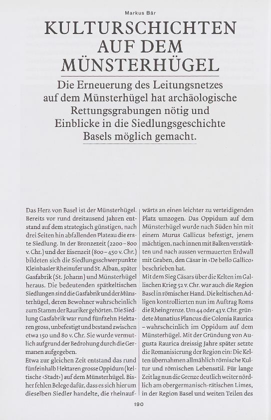 Kulturschichten auf dem Münsterhügel – Seite 1