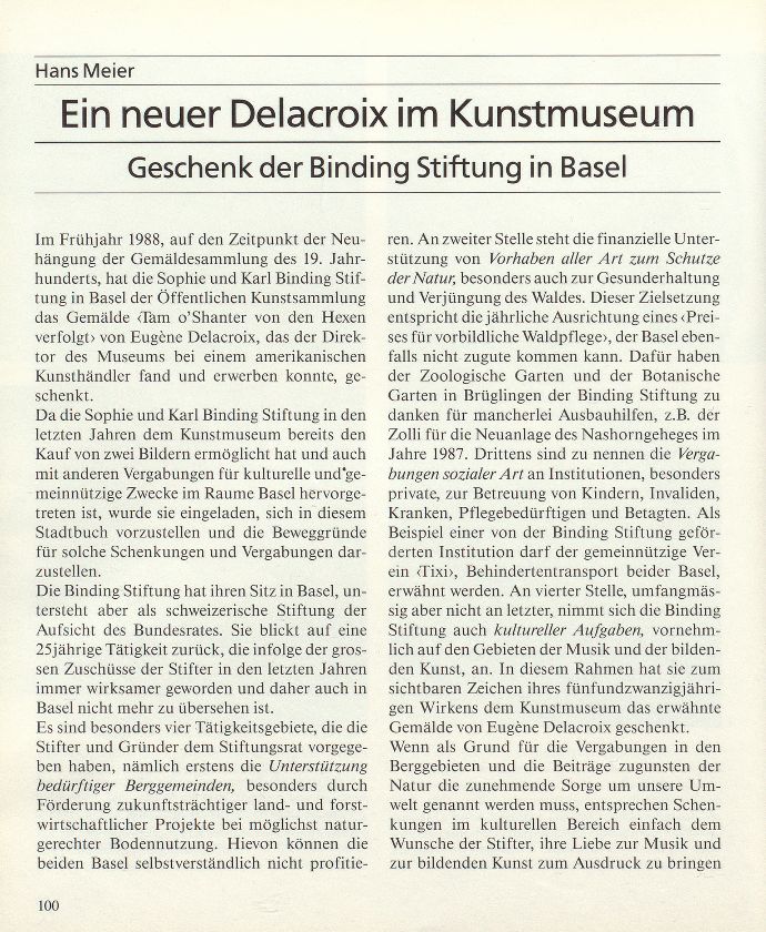 Ein neuer Delacroix im Kunstmuseum – Seite 1