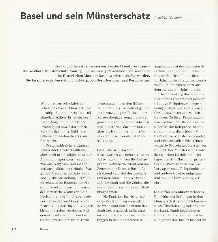 Basel und sein Münsterschatz – Seite 1