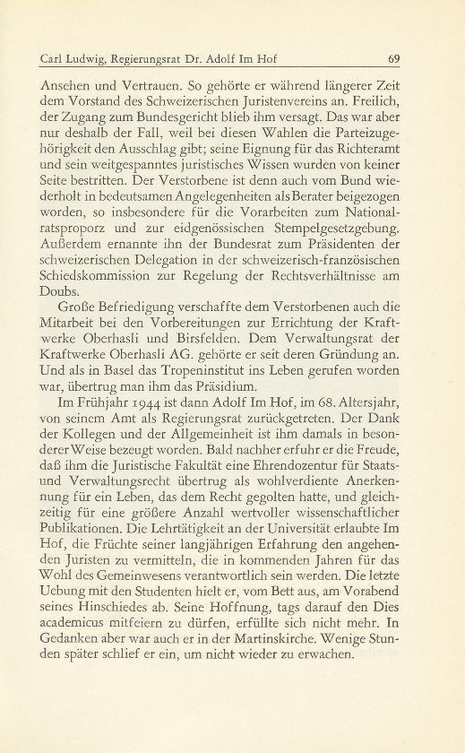 Regierungsrat Dr. Adolf Im Hof 18. September 1876-21. November 1952 – Seite 3