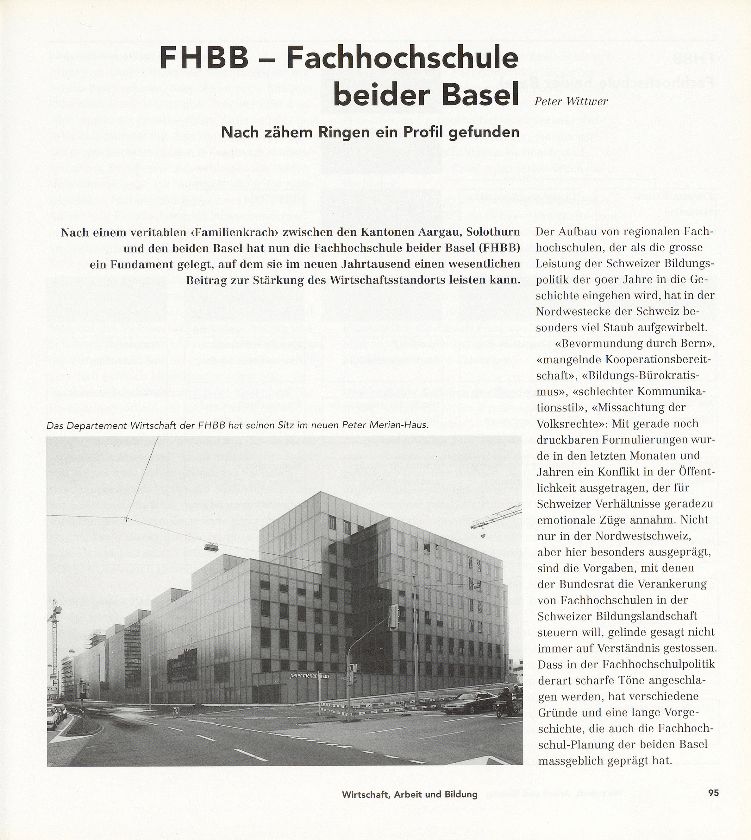 FHBB – Fachhochschule beider Basel – Seite 1
