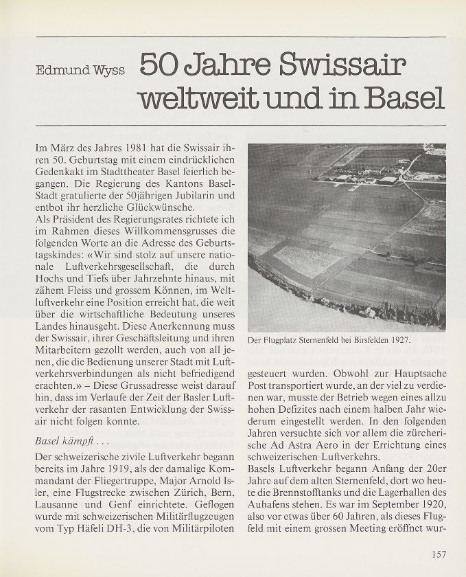 50 Jahre Swissair weltweit und in Basel – Seite 1