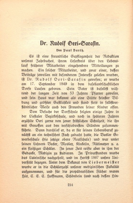 Dr. Rudolf Oeri-Sarasin – Seite 1