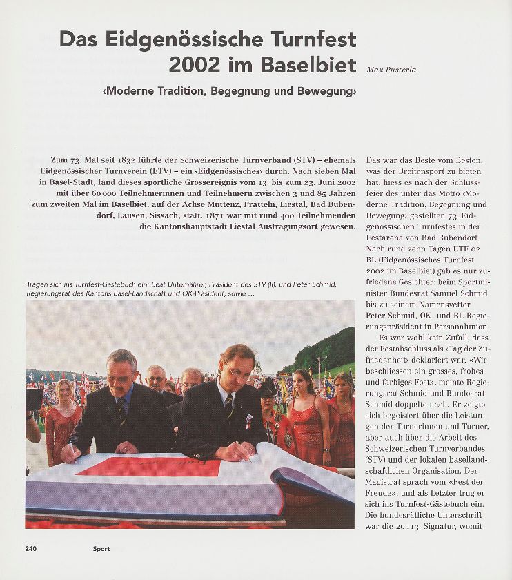 Das Eidgenössische Turnfest 2002 im Baselbiet – Seite 1