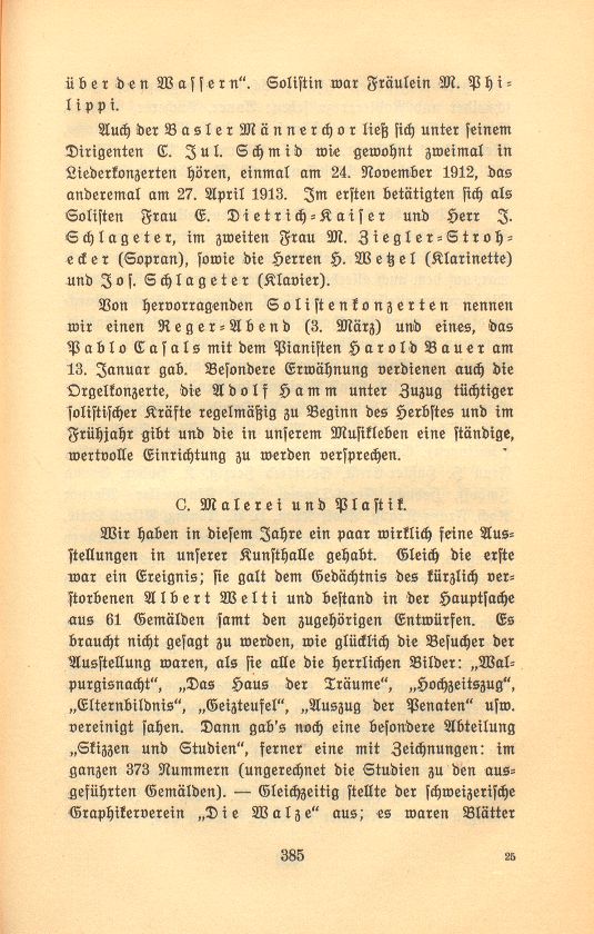 Das künstlerische Leben in Basel vom 1. November 1912 bis 31. Oktober 1913 – Seite 1