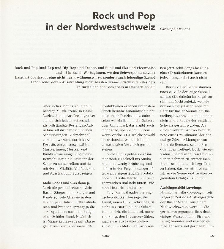 Rock und Pop in der Nordwestschweiz – Seite 1