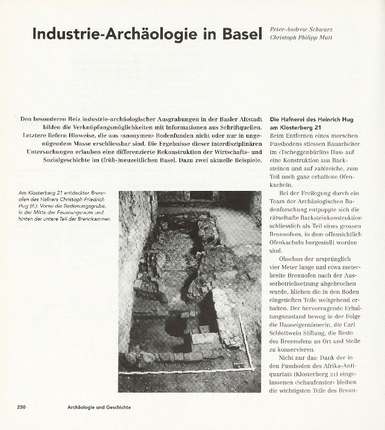 Industrie-Archäologie in Basel – Seite 1