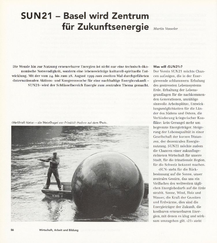SUN 21 – Basel wird Zentrum für Zukunftsenergie – Seite 1