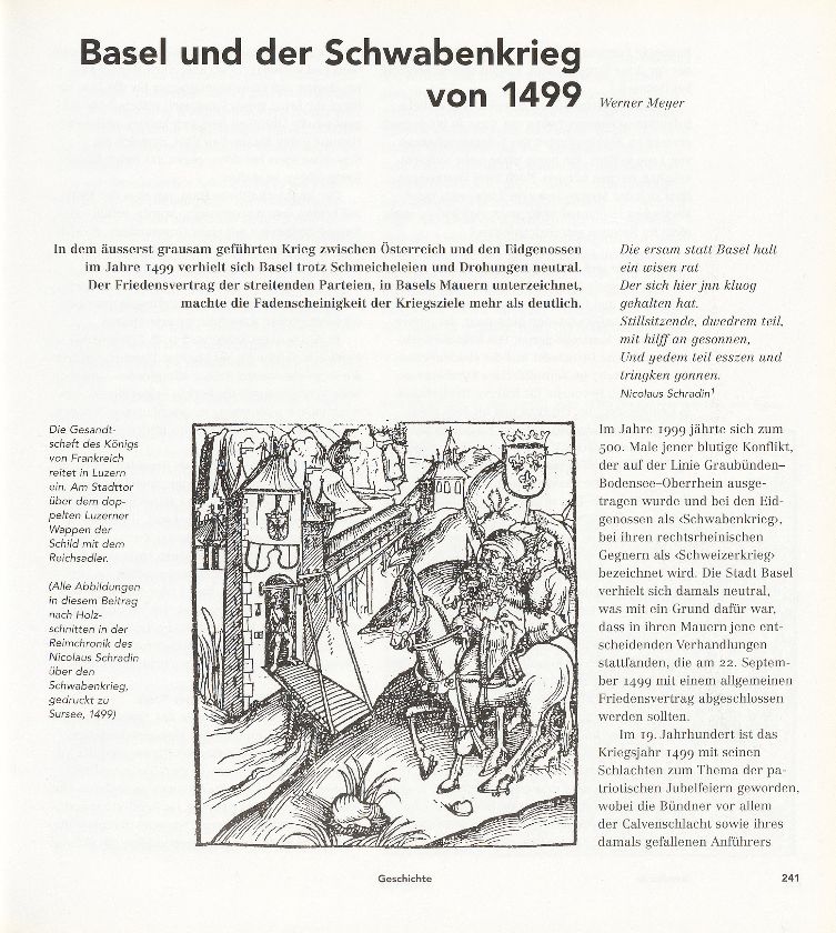 Basel und der Schwabenkrieg von 1499 – Seite 1
