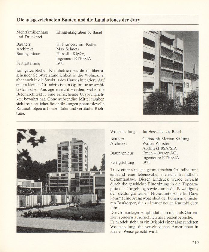 Erste staatliche Auszeichnung guter Basler Bauten – Seite 3