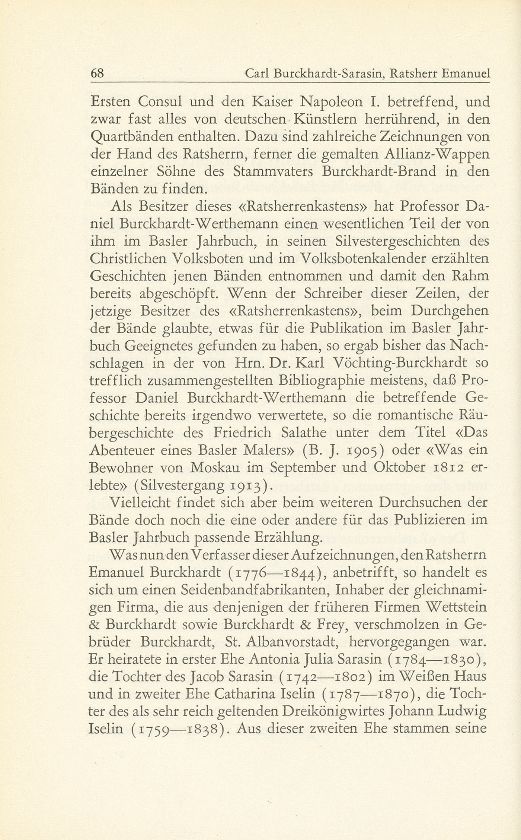 Ratsherr Emanuel Burckhardt-Sarasin und sein ‹Ratsherrenkasten› – Seite 2
