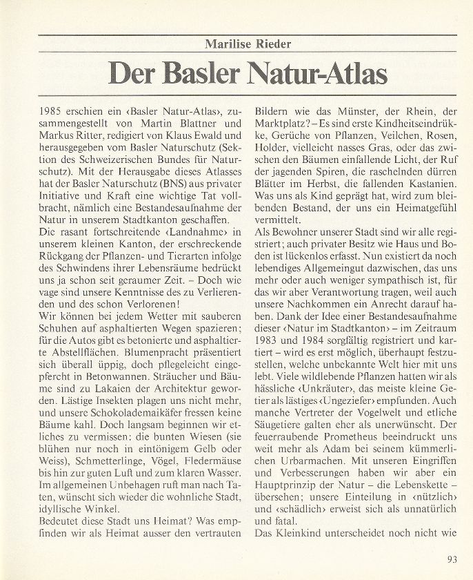 Der Basler Natur-Atlas – Seite 1
