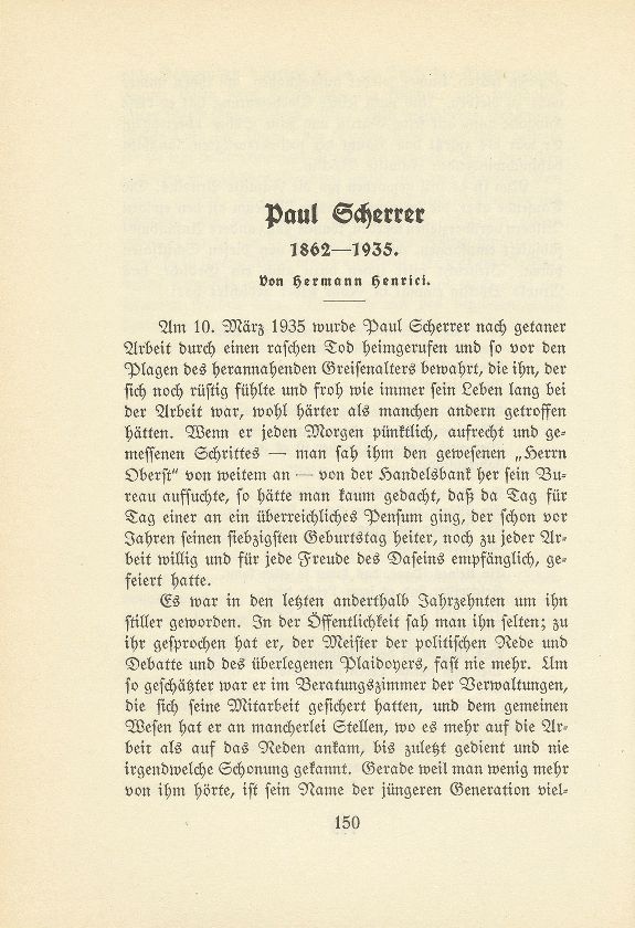 Paul Scherrer 1862-1935 – Seite 1