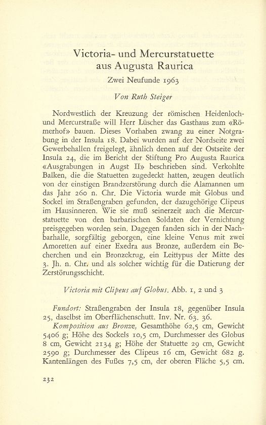 Victoria- und Mercurstatuette aus Augusta Raurica – Seite 1