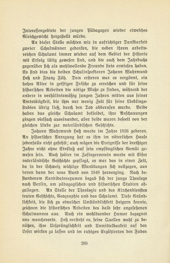 Zur Erinnerung an zwei Basler Schulmänner und Historiker [J.W. Hess und Dr. F. Fäh] – Seite 2