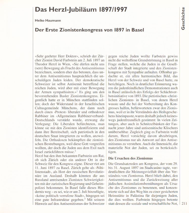 Das Herzl-Jubiläum 1897/1997 – Seite 1