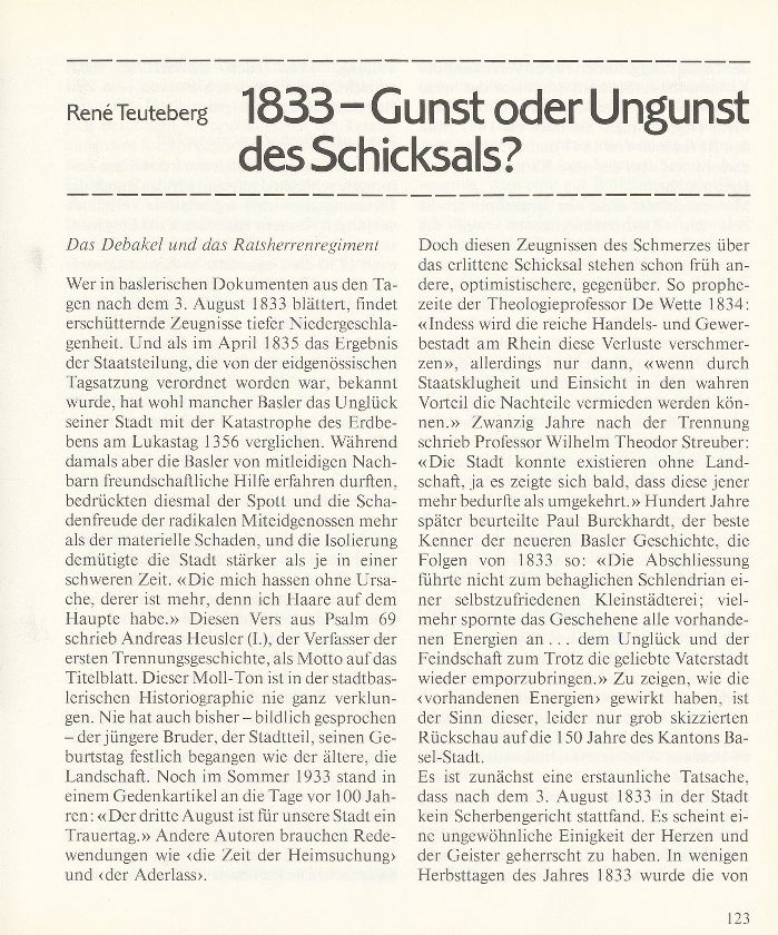 1833 – Gunst oder Ungunst des Schicksals? – Seite 1