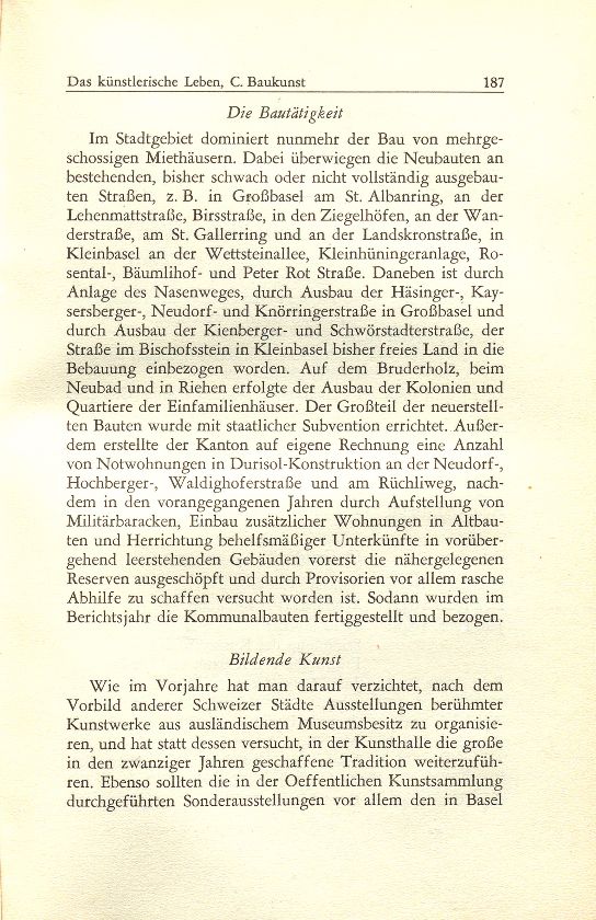 Das künstlerische Leben in Basel vom 1. Oktober 1947 bis 30. September 1948 – Seite 1