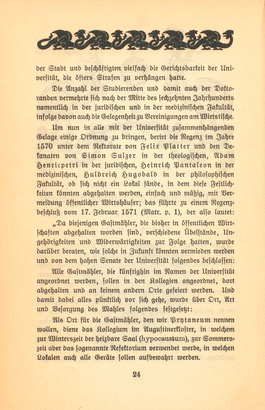 Das Prytaneum der Universität Basel. 1570-1744 – Seite 2