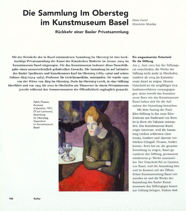 Die Sammlung Im Obersteg im Kunstmuseum Basel – Seite 1