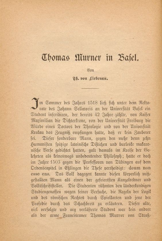 Thomas Murner in Basel – Seite 1