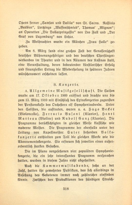 Das künstlerische Leben in Basel vom 1. November 1909 bis 31. Oktober 1910 – Seite 1