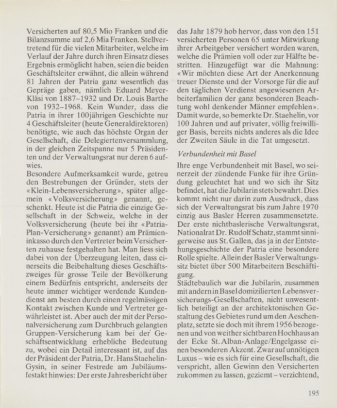 100 Jahre Patria 1878-1978 – Seite 3
