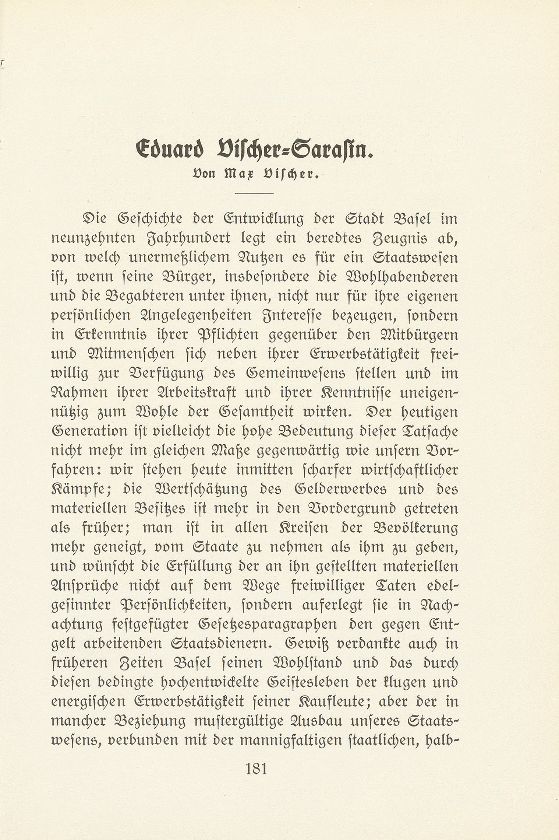 Eduard Vischer-Sarasin – Seite 1