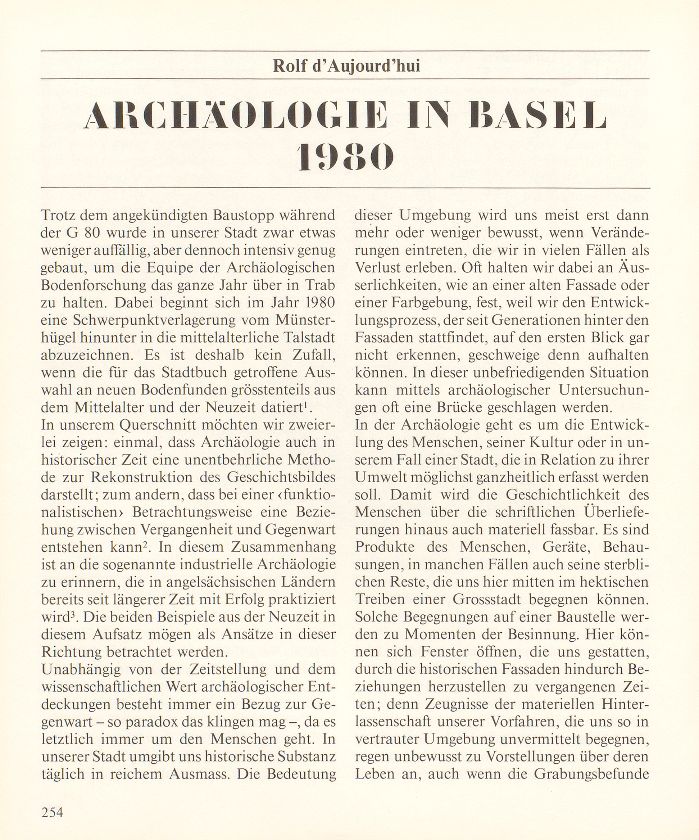 Archäologie in Basel 1980 – Seite 1
