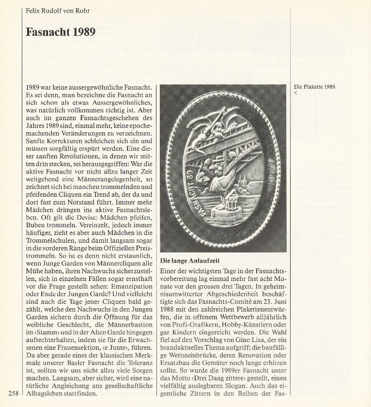 Fasnacht 1989 – Seite 1
