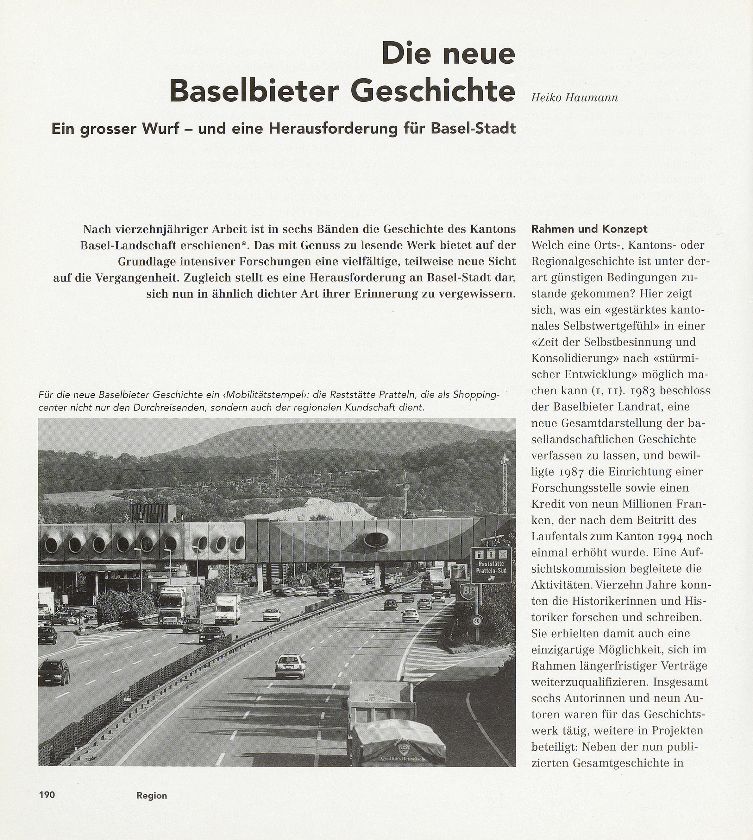 Die neue Baselbieter Geschichte – Seite 1