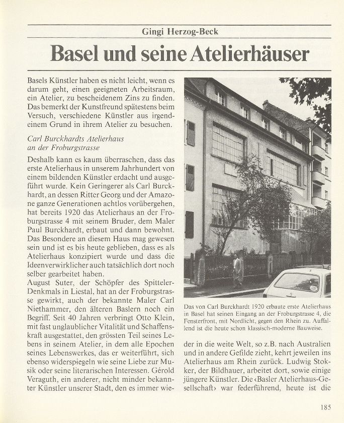 Basel und seine Atelierhäuser – Seite 1