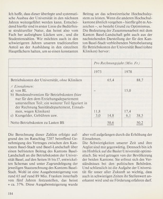 Universitätskooperation zwischen den Kantonen Basel-Stadt und Basel-Landschaft – Seite 3