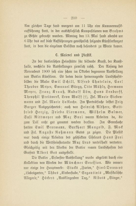 Das künstlerische Leben in Basel vom 1. November 1900 bis 31. Oktober 1901 – Seite 1