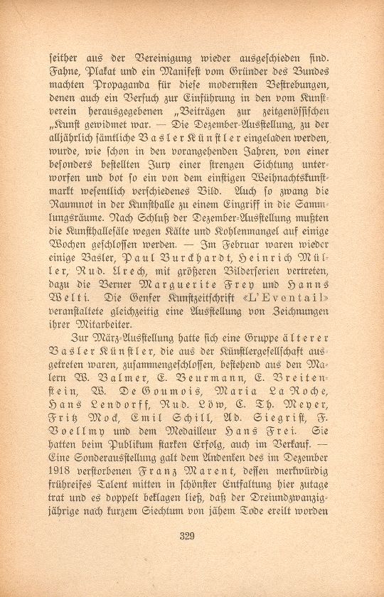 Das künstlerische Leben in Basel vom 1. November 1918 bis 31. Oktober 1919 – Seite 2
