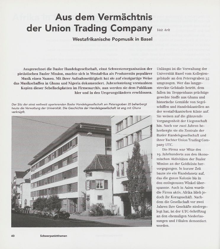Aus dem Vermächtnis der Union Trading Company – Seite 1