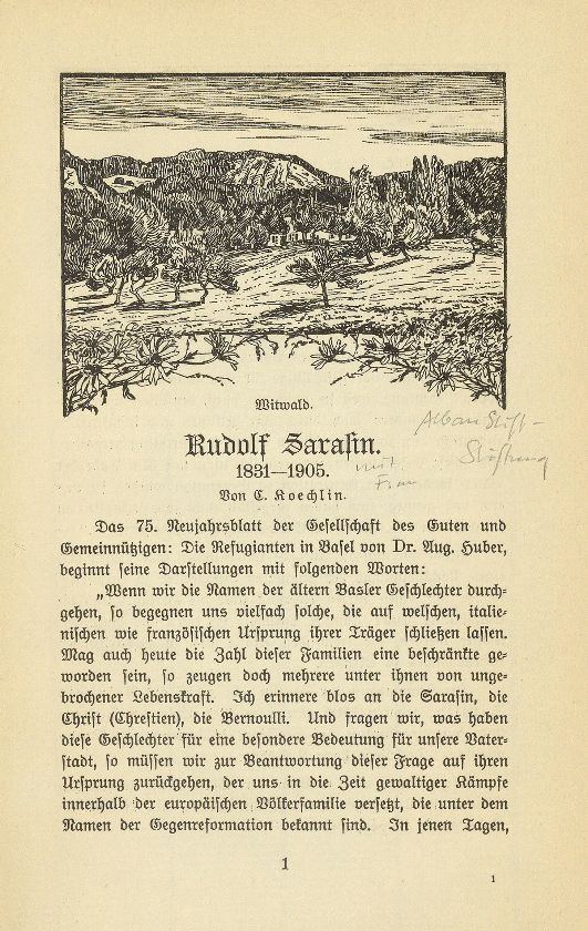 Rudolf Sarasin – Seite 1