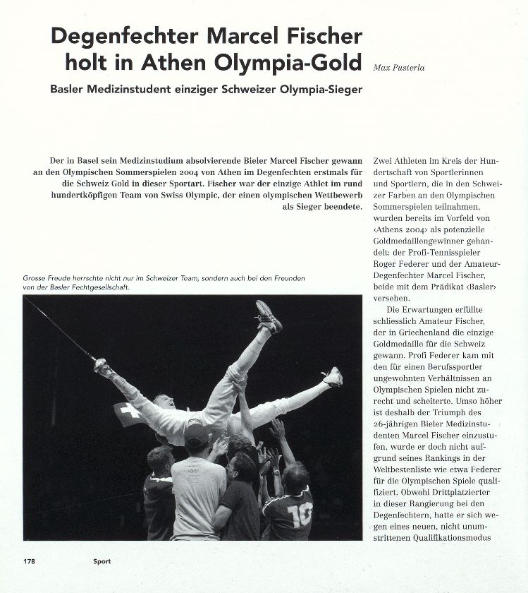Degenfechter Marcel Fischer holt in Athen Oympia- Gold – Seite 1