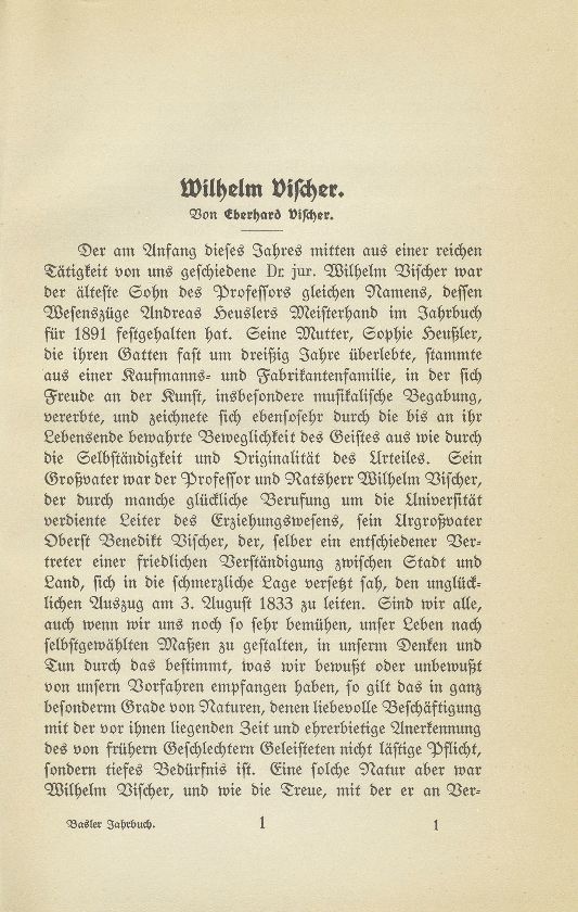 Wilhelm Vischer – Seite 1
