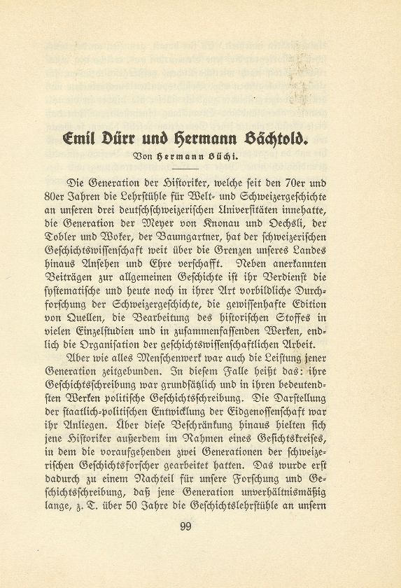 Emil Dürr und Hermann Bächtold – Seite 1