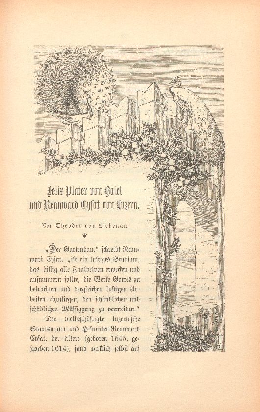 Felix Plater von Basel und Rennward Cysat von Luzern – Seite 1